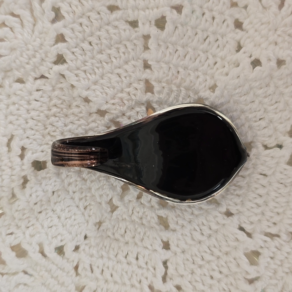 Flower Art Blown Glass Pendant, EUC - Picture 3 of 5